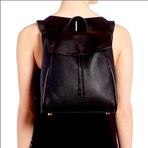 Skagen Black Pebbled Leather Backpack